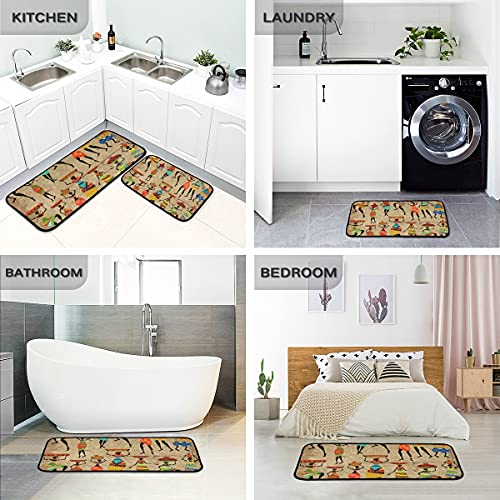 African Woman Grunge Kitchen Rugs And Mats Set 2 Piece Non Slip Washable Runner Rug Set Of 2 For Kitchen Living Room Floor Home Decor #TOP3