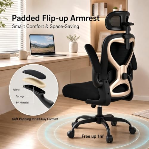 songmics mesh office chair with flip-up armrests reviews