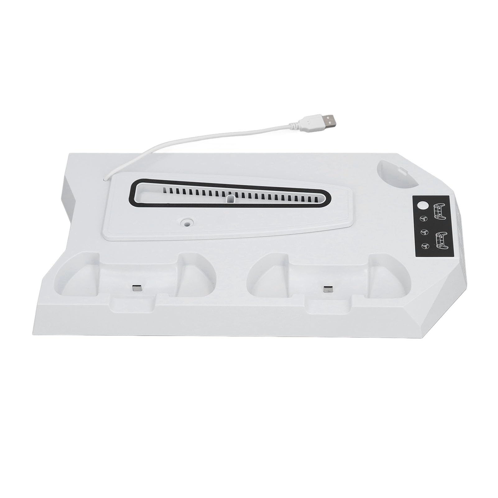 Stoisko chłodzące konsoli gier Cicha wielofunkcyjna pionowa stacja z podwójną ładowarką sterownika 3 USB dla Slim Disc Digital Edition Materiał ABS 14,6 x 7,9 x 1,6 cala (Biały)