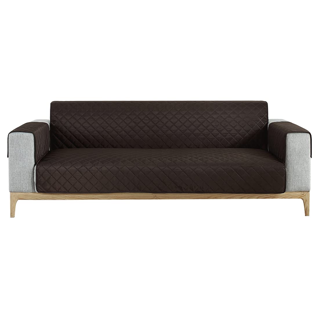 Inroserm Sofa Covers 3 Seaters With Elastic Strap Water Resistant Sofa Slipcovers for Pets Solid Sofa Protectors (Dark Brown, 167*190cm)