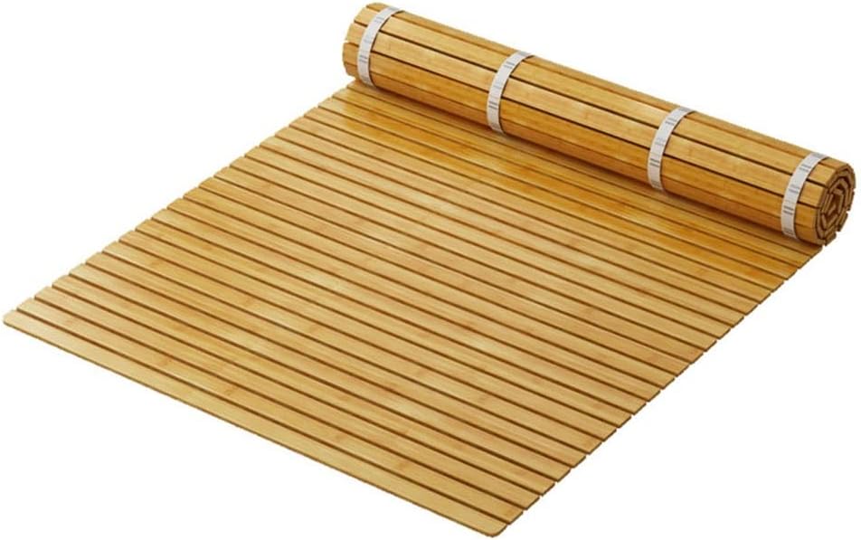 Rollable Hard Bed Board for Lumbar Support and Spine Guard Foldable Waist Protector Pad Made of Bamboo Size 0.9x1.9m