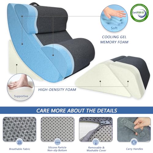 Kingpavonini ZZ-WP 6Pcs Orthopedic Bed Wedge Pillow For Sleeping, Post Surgery Memory Foam thumb #1
