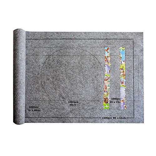 Preisvergleich Produktbild JWBOSS Puzzlematte Puzzle Roll Mat, 1500 Teile Tragbare Puzzles unterlage, Puzzleunterlage Puzzlerolle Aufbewahrung Rolle Teppich für Jigsaw Player (Alleinverkäufer: JINWEN-KEJI, Fälschung: ku-GELISD)
