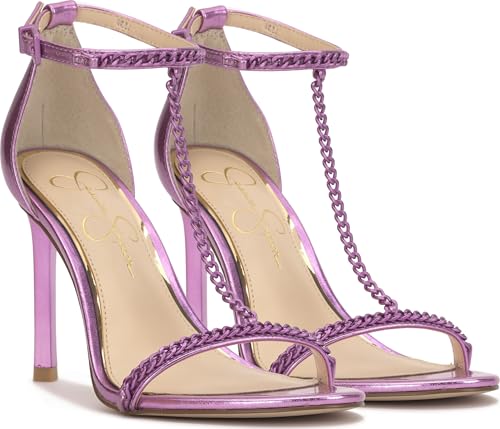 Image of Jessica Simpson Women's Qiven T-Strap High Heel Sandal with Chain Detail