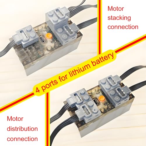 11-in-1 Power Functions High Speed L Motor, Variable Speed Remote Control, Rechargeable Lithium Battery Box Kit Compatible with Universal Technic Bricks Accessories, Adult, Programmable, MOC