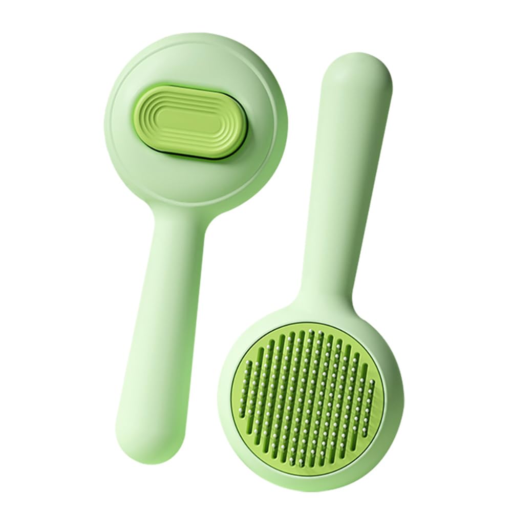Cepillo de aseo para mascotas para gatos y perros, cepillos para gatos de interior, cepillos de aseo con función de masaje para pelo corto y largo, elimina el pelo suelto y la capa inferior, cepillo