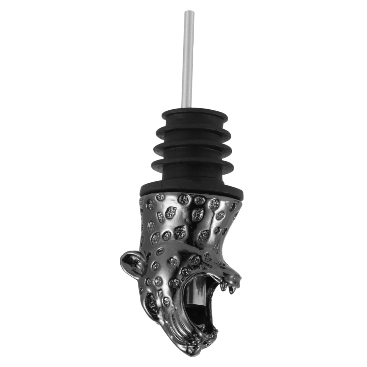 Unomor Alloy Leopard Head Shaped Wine Pourer Stoppers Bottle Stopper for Home Party Pourers for Alcohol Head