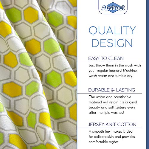 Super Soft Fitted Crib Sheets – 100% Jersey Cotton – For Boys And Girls - 28” X 52” Fits Full Size Crib And Toddler Bed Mattresses - Covered Elastic Hem – Green Honeycomb – By Abstract #TOP2