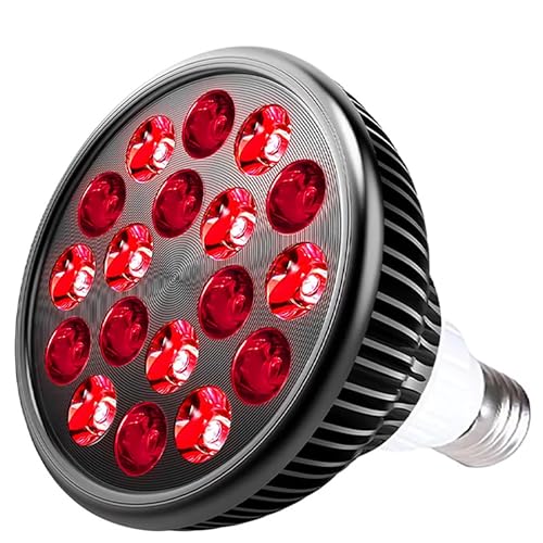 Elitzia 54W Red & Near Infrared Light Bulb, 660nm & 850nm Wavelengths E27/E26 Base Lamp for Home and Salon Use ETPAR39
