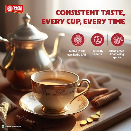 Image of Wagh Bakri Premium Spiced Tea | With 7 Refreshing Spices |500 Gram - Oolong, Granule, Oolong Tea, Granule (Pack of 3)