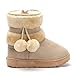 Yeeteepot Girls Boys Snow Boots Kids Warm Winter Boots Toddler Plush Booties Fur Lined Non-Slip Shoes Beige,11.5 Little Kid = Label 31
