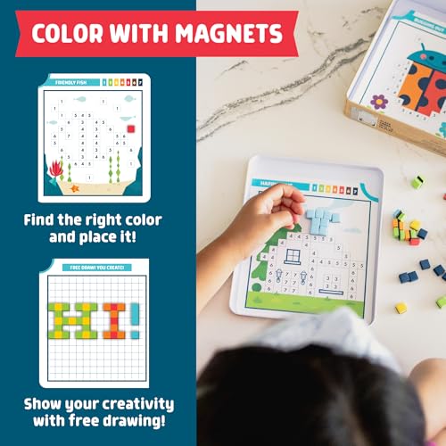 Chuckle & Roar Magnetic Puzzle Kit – Magnet by Number Edition, Mess-Free Color Matching Activity with 30 Challenges, Travel-Friendly Learning Toy for Kids Ages 4+ by Chuckle & Roar - Image 2