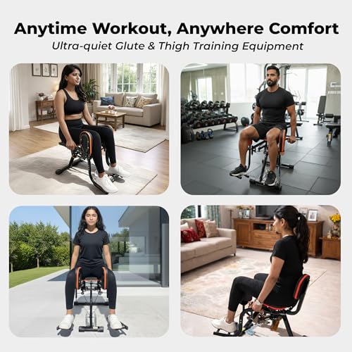 Image of Hip Abductor & Adductor Machine with 5-Level Spring Resistance Incline System for Home Gym | Inner & Outer Thigh Trainer | Heavy-Duty Steel Frame with Cushioned Seat | Supports Up to 120kg User Weight