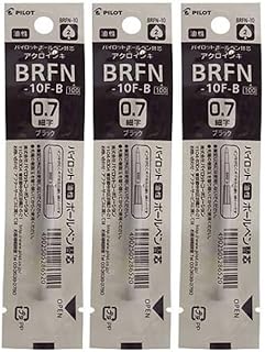 Pilot パイロット 油性ボールペン替芯 0.7mm ブラック アクロインキ BRFN-10F-B × 3本