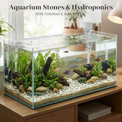 FUTUREPLUSX 5 Lb Clear Flat Glass Marbles, 500PCS Clear Flat Gems Transparent Aquarium Pebbles Vase Filler Beads Table Scatters by FUTUREPLUSX - Image 5
