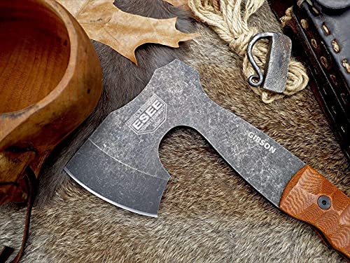 ESEE Knives James Gibson Camping Bushcraft Axe - Leather Sheath - Made in USA - Thumbnail 3