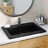 Cervaline Lavabo en Granit 600 x 450 x 120 mm Noir,Quincaillerie,Plomberie,Équipements sanitaires,Éviers & lavabos,Lavabos,11.84 kg-142962 - 1