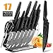 Produktbild HOBO Messerblock, 17-teilig küchenmesser Set, Edelstahlmesserset mit Holzblock Acrylstütze Messerblockset Superscharfes Küchenmesserset mit, Premium Superscharfer Küchenmesserset (Knife) (Black)