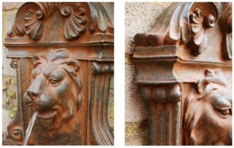 Primrose 40cm Dark Brown Small Lion Head Fountain Wall Mounted Roman Style Water Feature