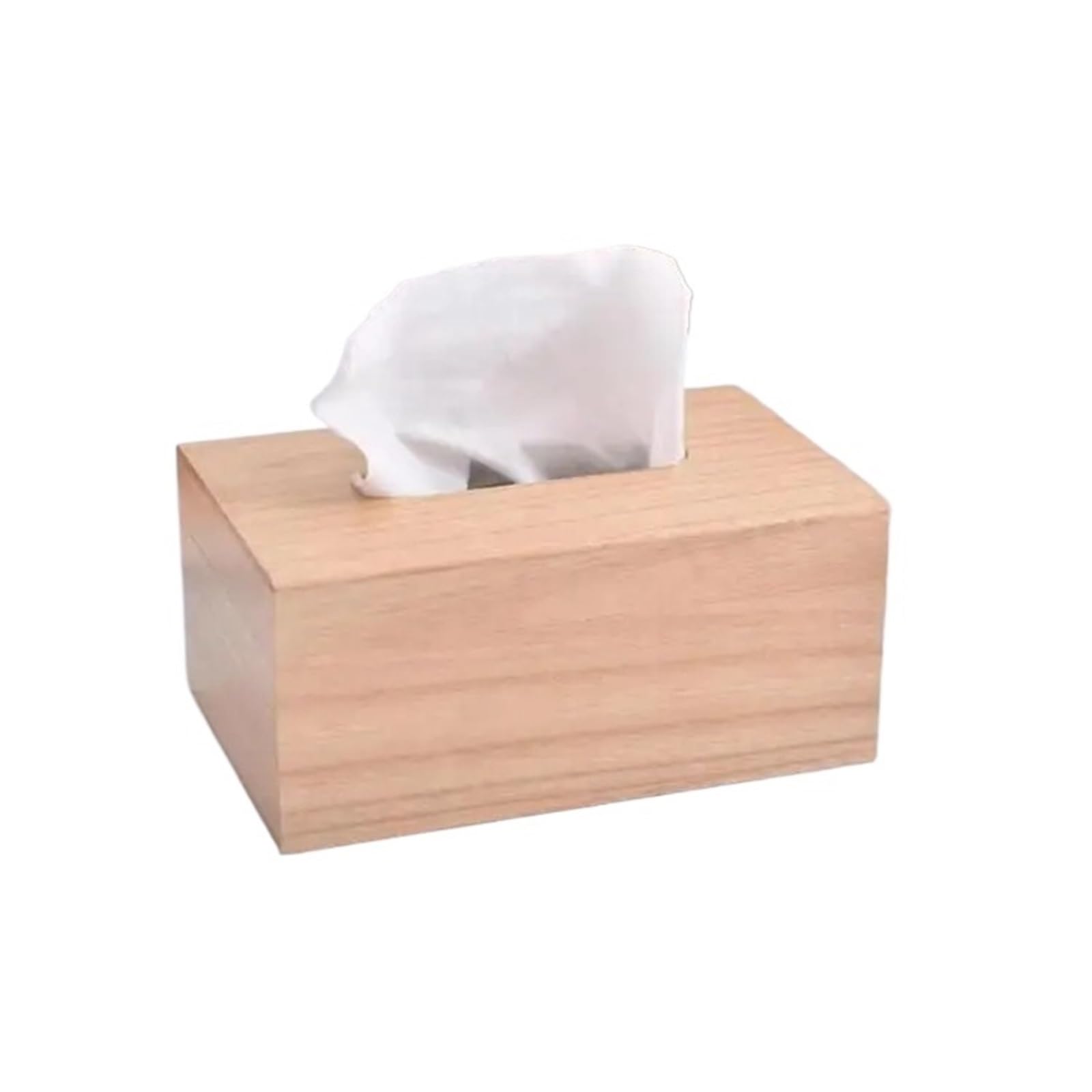 Wood Tissue Box Wooden Tissue Box Living Room Dinner Napkin Storage Home Use Desktop 3D Stereoscopic Decoration(Paulownia original varnish)