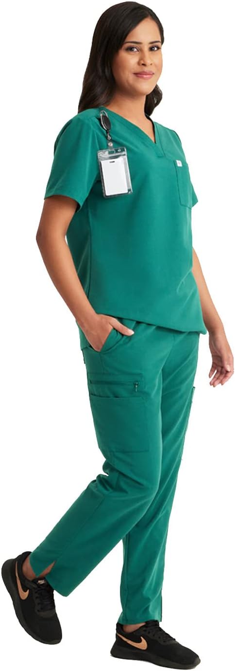 Care+Wear Women’s Essential Slim Fit 2-Pocket Scrub Top for Women with V-Neck, Includes Chest Pocket and Pen Pocket - Image 5
