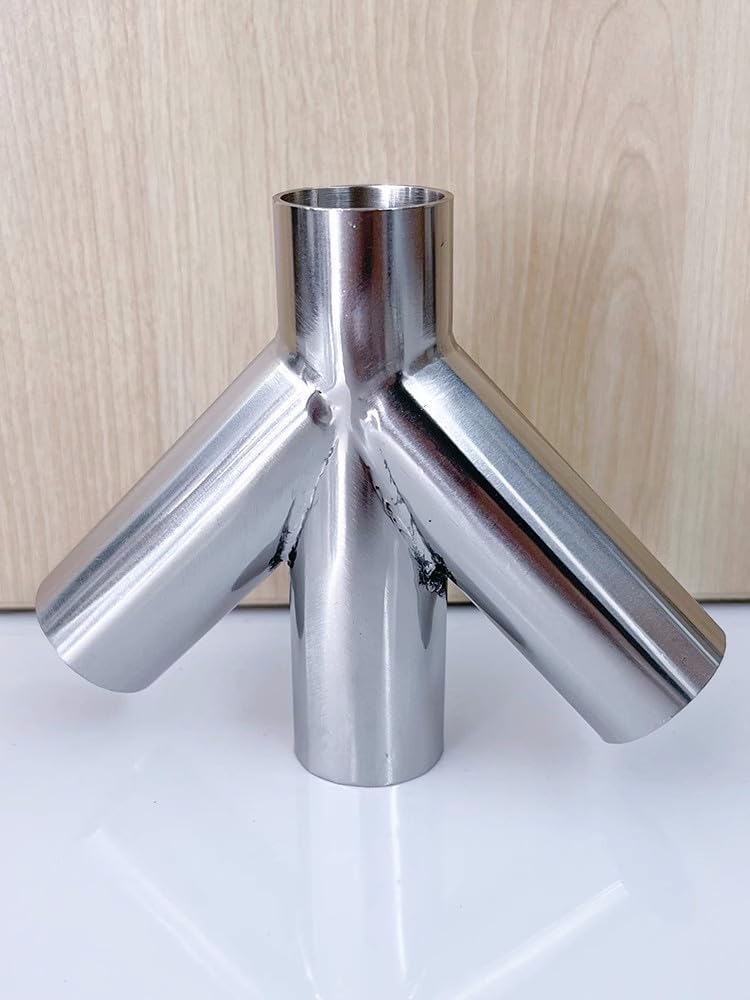 19/25/32/38/45/51/63/76Mm Pipe OD Butt Welding Y-Shaped Diagonal Cross Splitter SS304 Stainless Steel Fitting Spliter(45mm x 1.5mm)