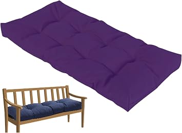 Waterproof Bench Cushion Indoor/Outdoor Non-Slip Seat Pad 48/40/50/24/28 x 16/18/20 inch Fits Bay Windows, Patio Furniture, Porch Swings & Long Chairs 2/3/4 SeaterPurple,35x16in