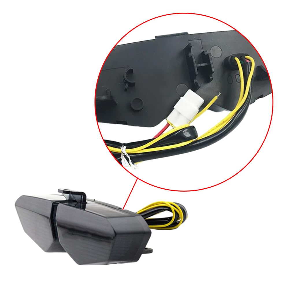 Riloer Tylne światło motocyklowe LED, tylne światła 12 V, światło hamowania i kierunkowskaz, światło hamowania i stop na krawędzi tylnego błotnika kompatybilne z YAMAHA