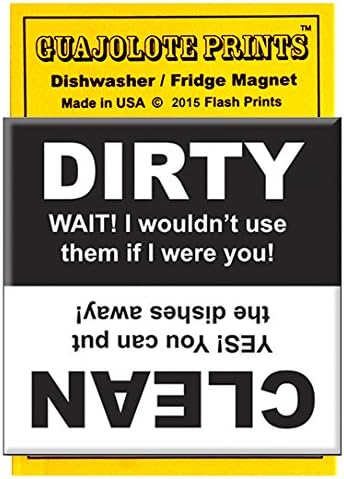 Miniatura 2 de Indicador magnético para lavavajillas Clean Dirty - Divertido diseño magnético de "Yes Wait"