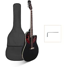 Guitars 41 inch Cutawary Round Back Acoustic Guitar Spruce Top Grape Hole Black