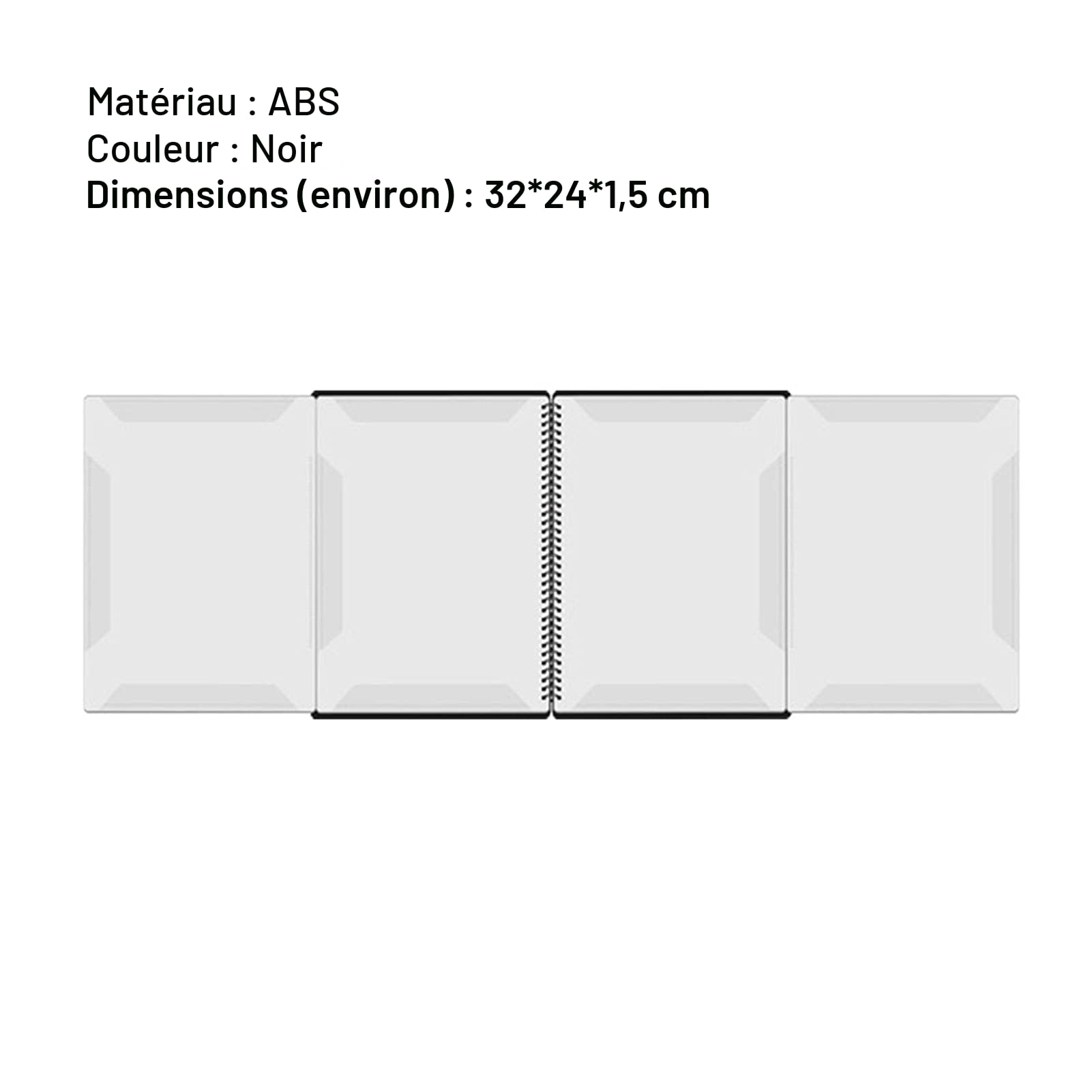 Funight Classeur à partitions de musique A4 - Extension jusqu’à 4 pages - Facile à utiliser - 40 pages - Idéal pour la maison - Noir