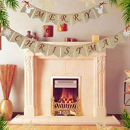 Eastdall Decoração De Natal Costurada À Mão,Banner Feliz Natal Decoração de Natal Decorações de Nata