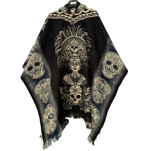 Image of Gamboa Mexican Poncho for Men - Alpaca Wool