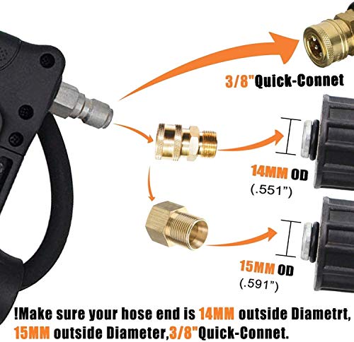 EDOU 20\' Telescoping Lance High Pressure Washer Extension Wand with 1/4\'\' Quick Connection Wand,Including 5 Spray Nozzle Tips 2 Wands Pivoting Coupler 2 Adapters and Belt,4000 PSI - Thumbnail 4