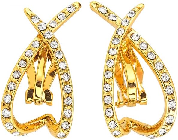 Trendy Clip on Earrings for Women, 14K Gold Plated Statement Earrings for Women Dainty Earrings Hypoallergenic Simple Minimalist Non Pierced Earring - Image 5