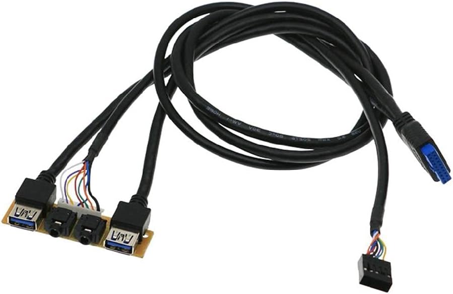 3.5'' 2 USB3.0 A Hub + HD Audio To 20Pin Header Floppy Front Drive Panel 1 X Front Panel 4 X Screw Black