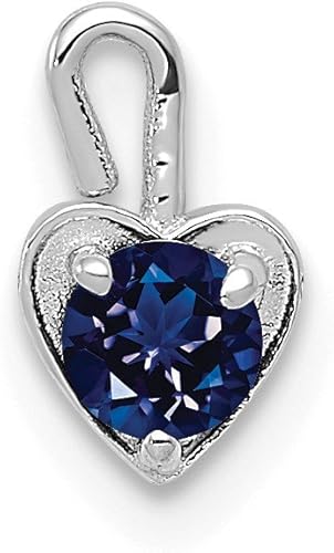 Colgante de corazón de piedra natal sintética de enero de oro sólido de 14