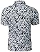 TAPULCO Mens Fashionable Patterned Short Sleeve Sports Tshirts Quick Dry Breathable Soft Casual Athletic Workout Golf Polo Shirts Mosaic Camo Grey XX-Large