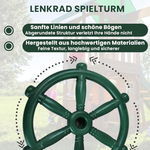 WRQIOO 4Stück Spielturm Zubehör Set, Baumhaus Zubehör Outdoor, Lenkrad, Griffe, Telefon, Zubehör für Spielhaus, Klettergerüst, Schaukel und Garten