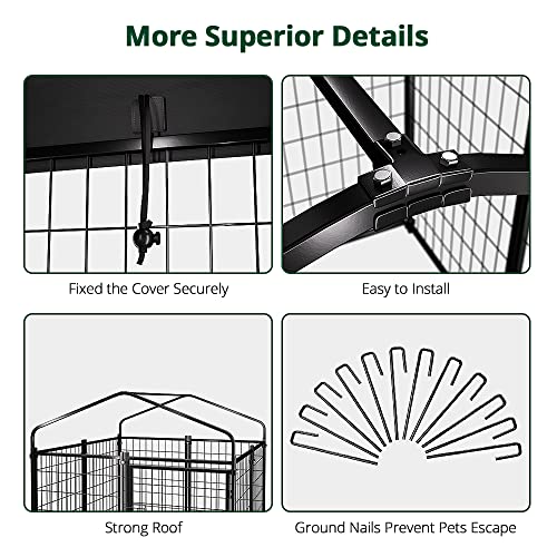 Pawgiant PDK-01 Dog Kennel Outdoor Dog House With Roof Waterproof Cover thumb #8