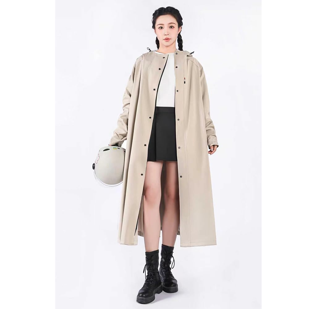 Poncho impermeable largo para adultos, impermeable portátil para mujeres y hombres con capucha, mangas y bolsa de transporte, poncho de lluvia reutilizable para acampar al aire libre viajes