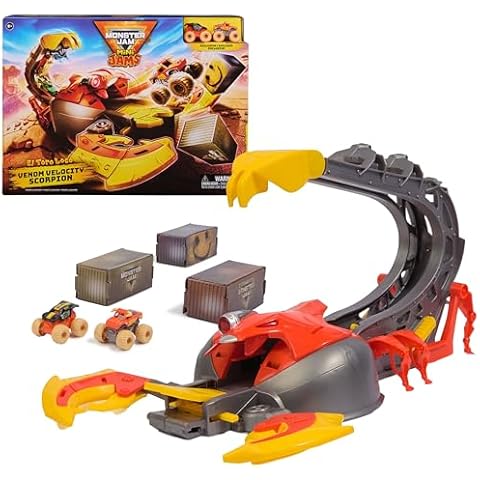 Monster Jam Mini, El Toro Loco Venom Velocity Scorpion Playset, 2 Exclusive Die-Cast El Toro Loco and Max-D Monster Truck, Kids Toys for Boys Ages 3+ Cover