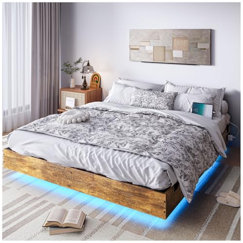 La mejor selección de Box Matrimonial los mejores 10. 46 SIMPLE ESPACIO Base Cama Matrimonial Flotante,cabecera Flotante matrimonial con cabecera de Almacenamiento (Estructura de Cama Flotante)