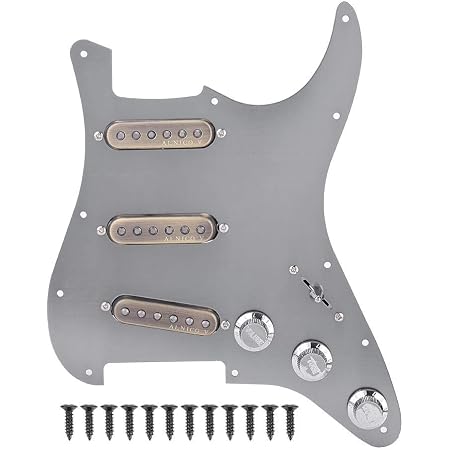 Amazon.com: Guitarra de pastillas cargada, protector de pastillas cargado  con precableado SSS imán pickups para guitarra eléctrica, gris plata :  Instrumentos Musicales