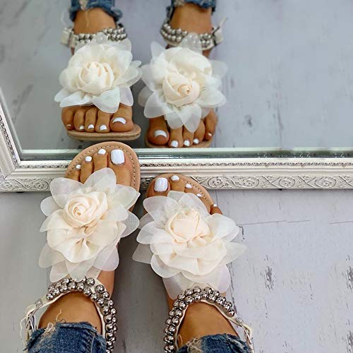 Eduavar Woman Sandals Summer Cute Womens Flip Flops Summer Ladies Flat Thong Sandals Slip On Soft Jelly Beach Shoes With Cute Bow Tie #TOP3