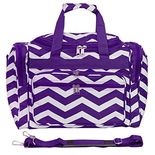 World Traveler 81T16-165AP Duffle Bag, One Size, Purple White Chevron