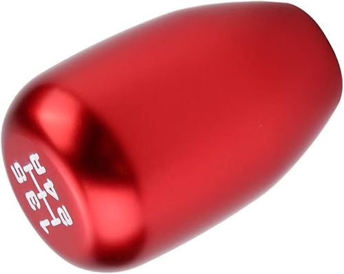 Miniatura 6 de Pomo de palanca de cambios de coche de 5 velocidades, palanca de cambios manual con 3 adaptadores de 8100.472 in (rojo)