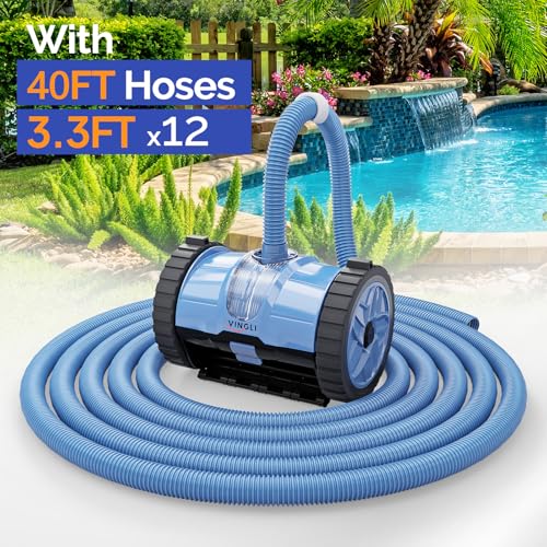 image for (2025 Upgrade) VINGLI Automatic Suction-Side Pool Vacuum Cleaner, Powe