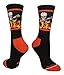 MadSportsStuff Lacrosse Socks with Lacrosse Sticks and Flaming Skull Athletic Crew Socks (Black/Red, Small)
