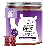 Femtastic PMS Vitamin – Für dein prämenstruelles Wohlbefinden Mit 30 mg Mönchspfeffer, Vitamin B6 und Dong-Quai-Extrakt 90 Stücks (3-Monate) – ohne zugesetzten Zucker, vegan – Bears with Benefits
